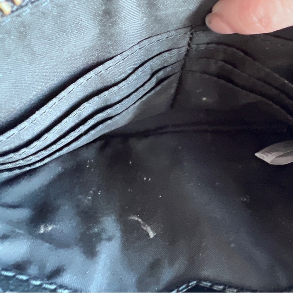 Fossil Black Womens Leather Wristlet with Gold Accent Wedding Guest Clutch Bag - Picture 6 of 12